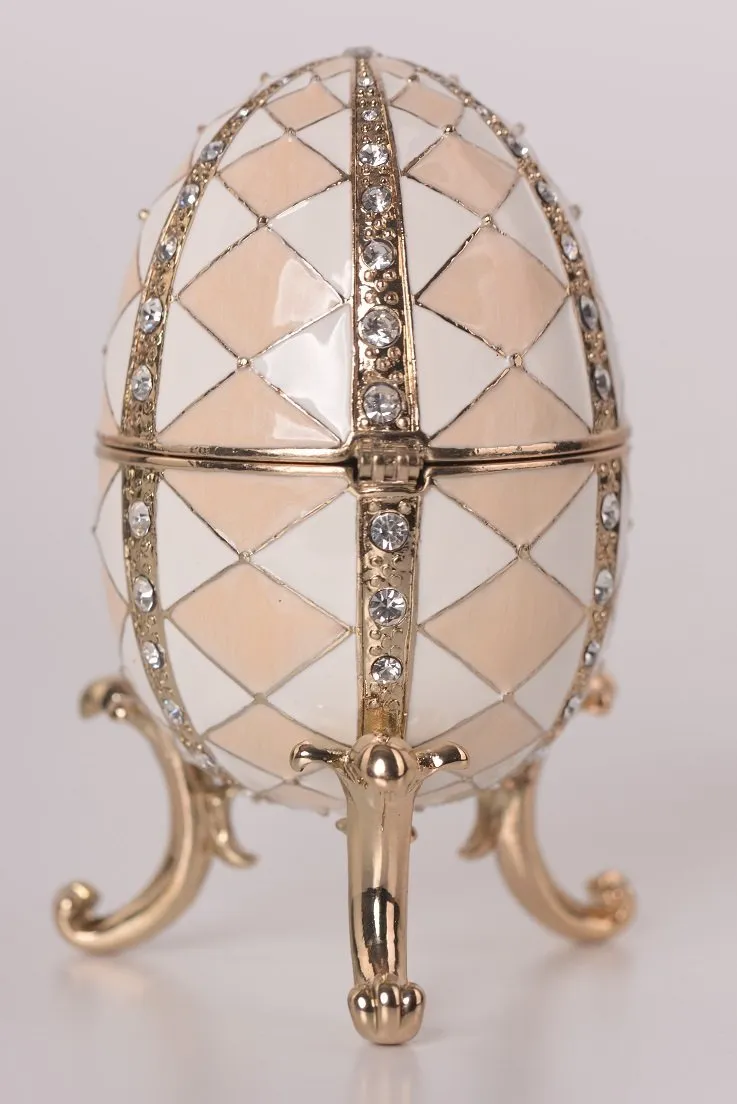 White & Pink Music Playing Faberge Egg
