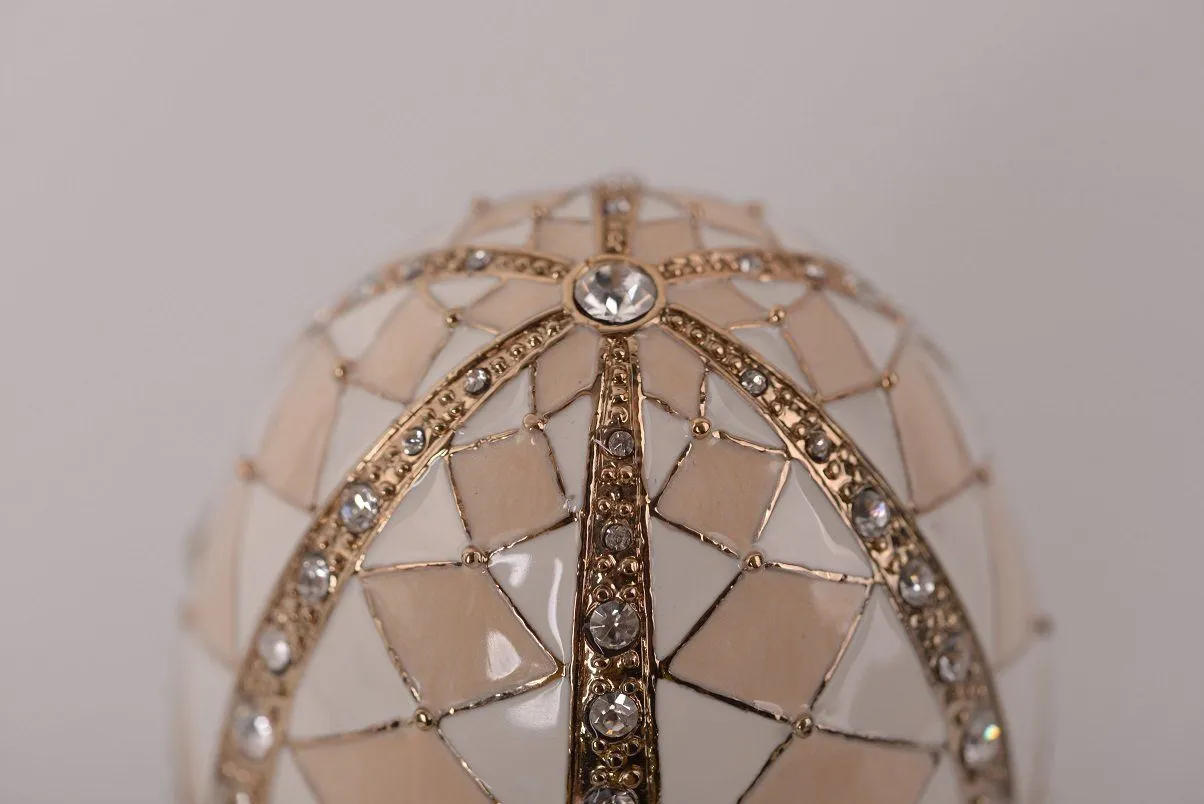 White & Pink Music Playing Faberge Egg