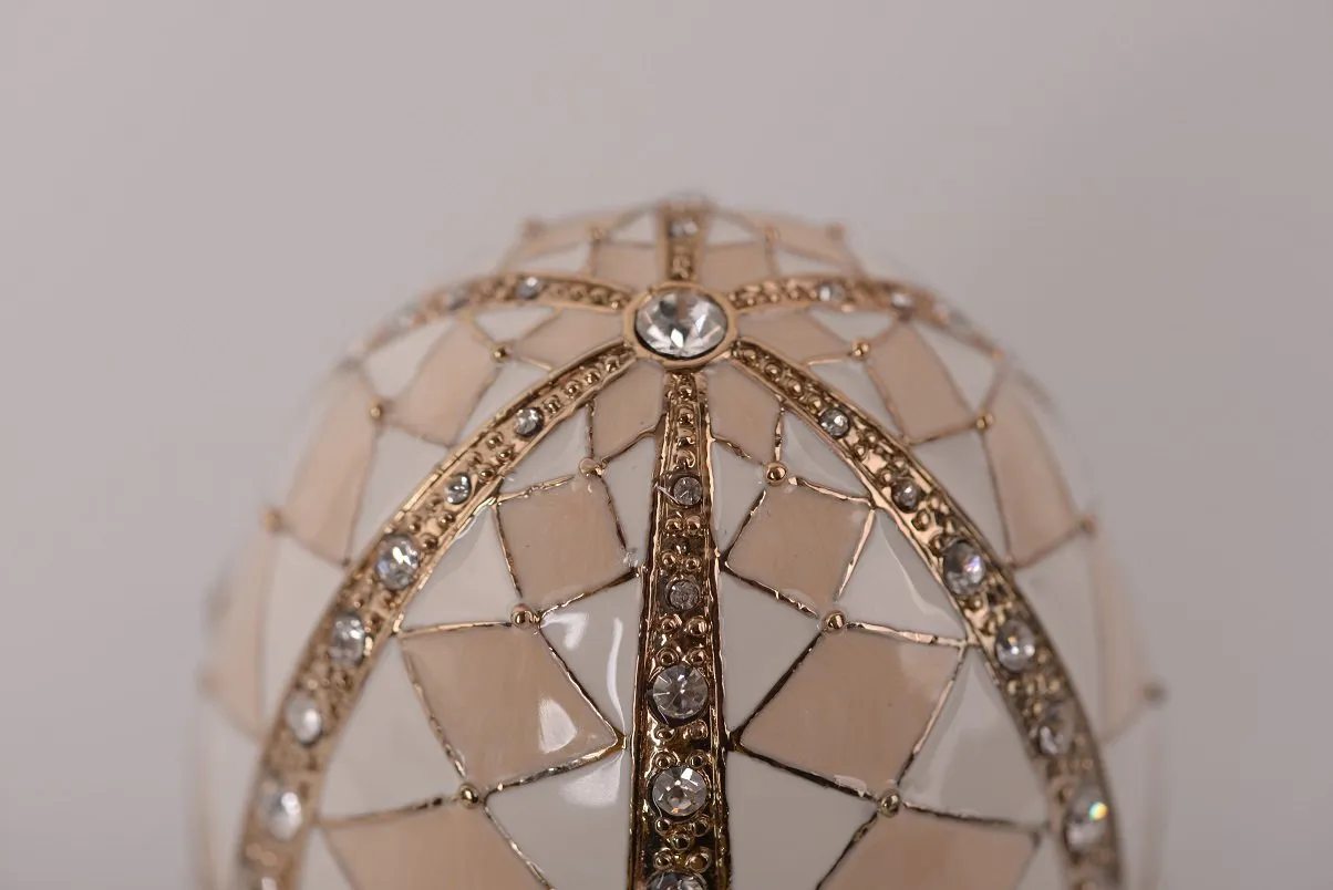 White & Pink Music Playing Faberge Egg