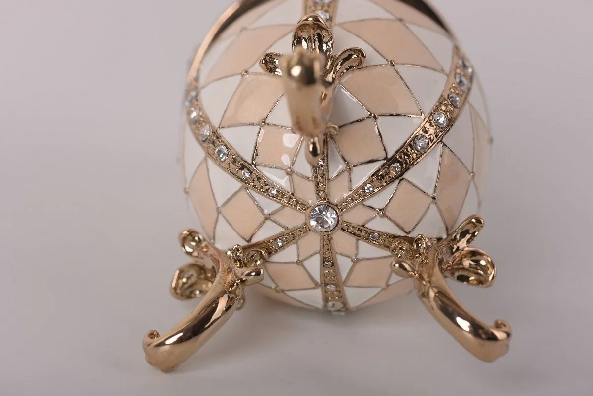 White & Pink Music Playing Faberge Egg