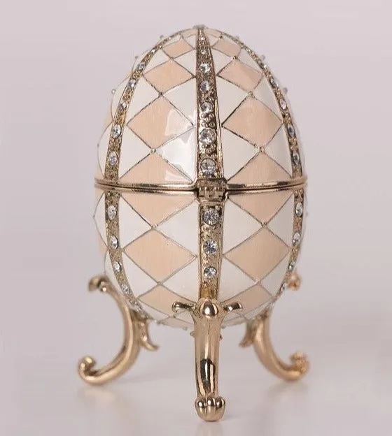 White & Pink Music Playing Faberge Egg