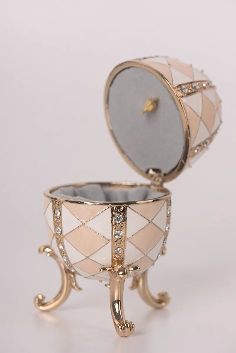 White & Pink Music Playing Faberge Egg