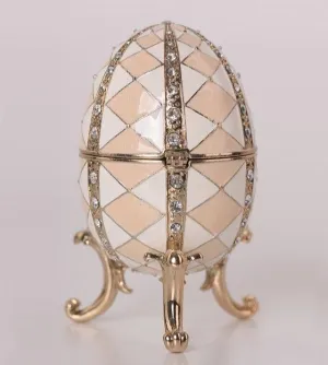 White & Pink Music Playing Faberge Egg