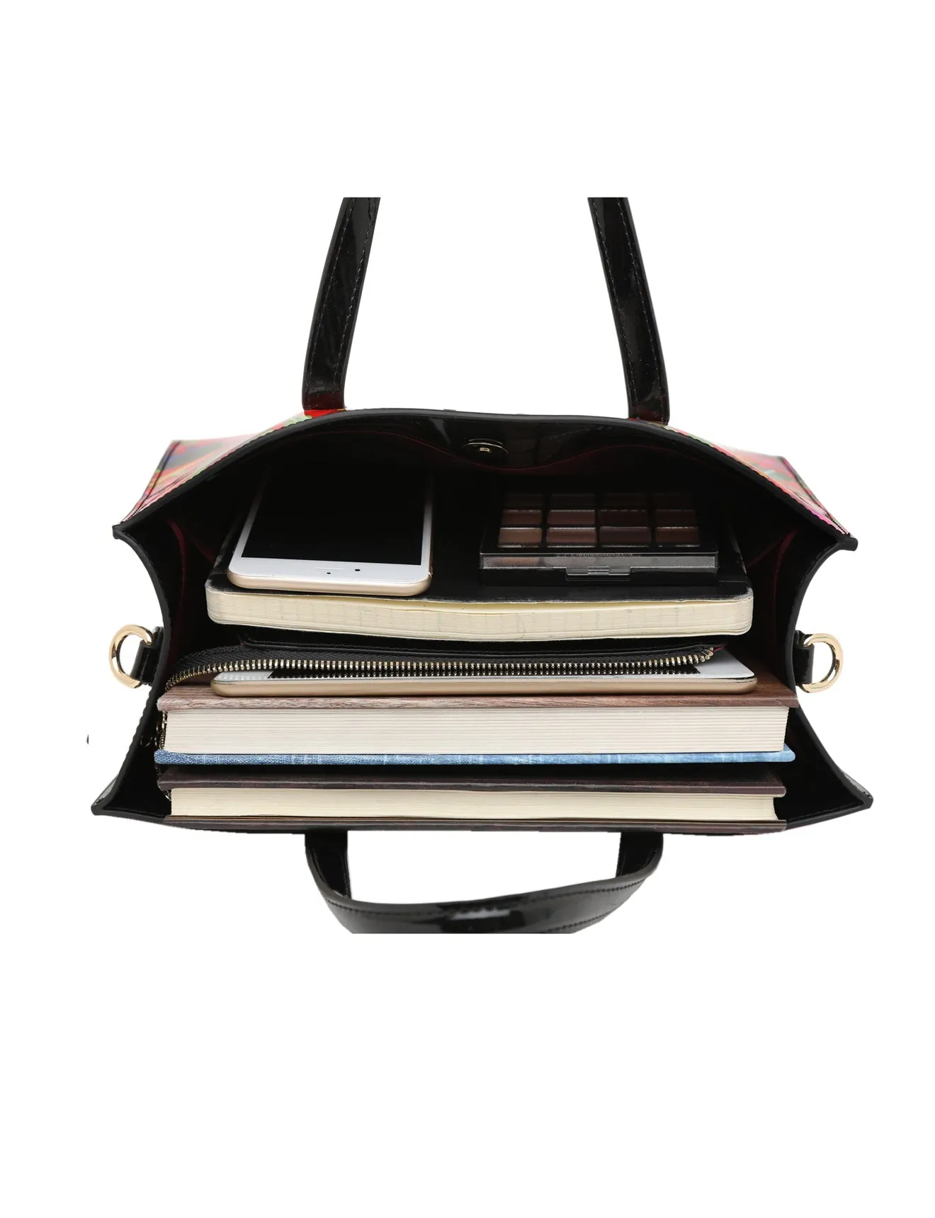 WILDFLOWER PATENT LEATHER GRIP HANDLE BAG- SN24-0821