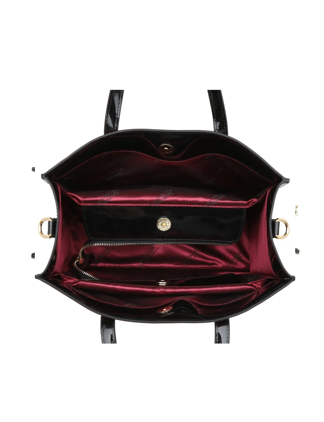 WILDFLOWER PATENT LEATHER GRIP HANDLE BAG- SN24-0821