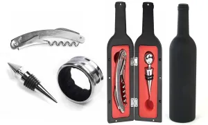 Wine Opener Set with Bottle-Shaped Case (5-Piece)