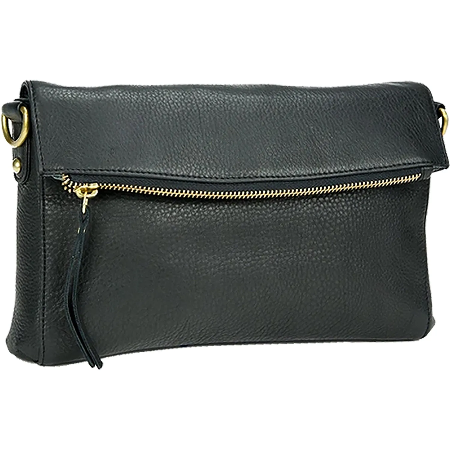 Women's Osgoode Marley Charlotte Small Zip Foldover Black Leather