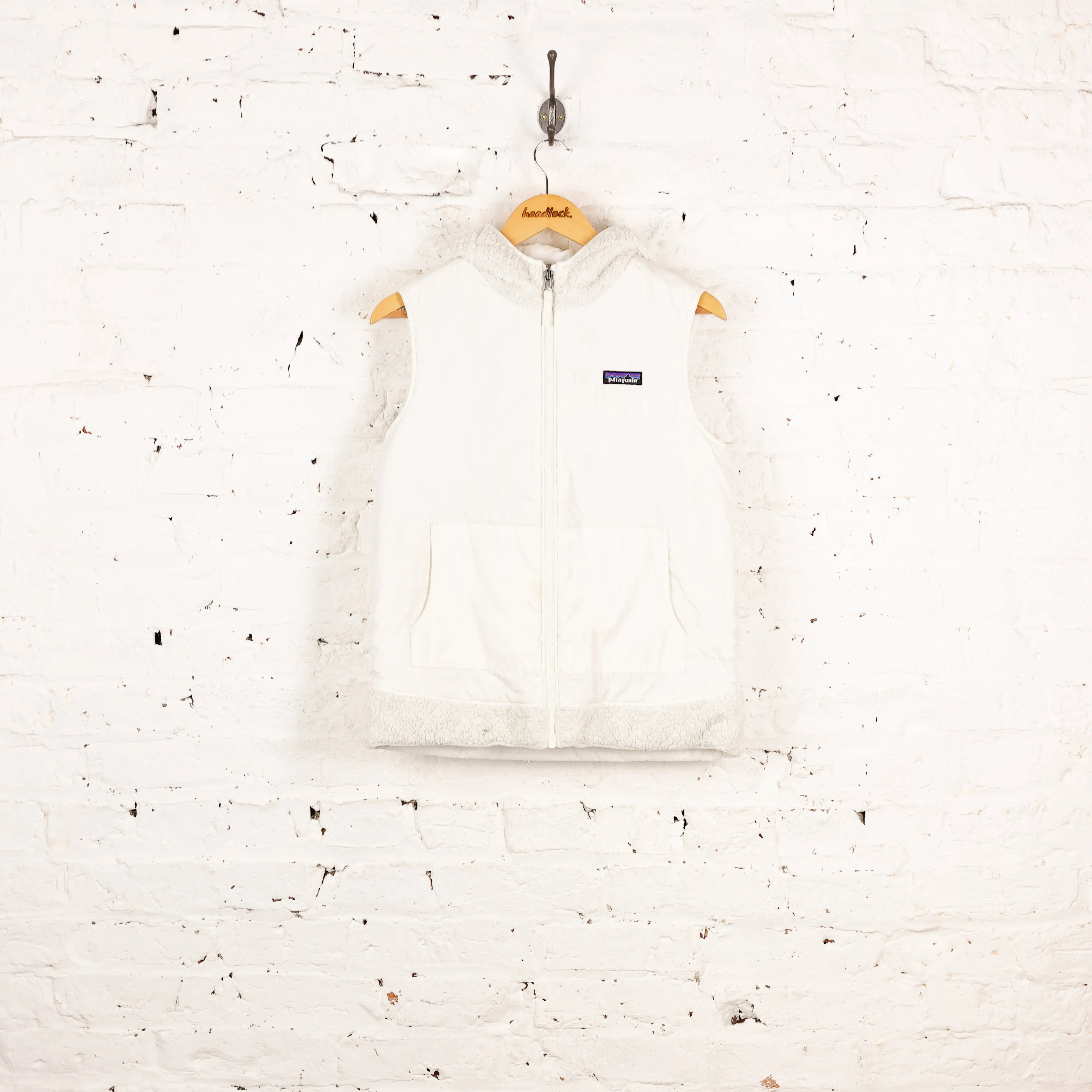 Women's Patagonia Sleeveless Fleece Gilet Jacket - White - Women's M