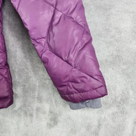 Womens Purple Ombre Free Country Quilted Down Jacket Full Zip Long Sleeve L