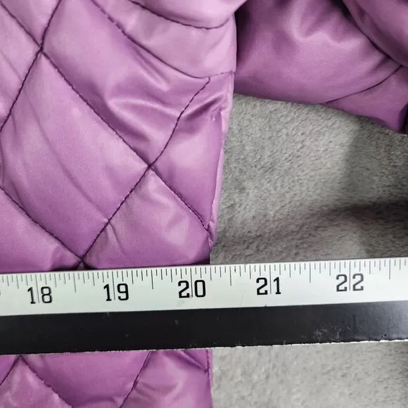 Womens Purple Ombre Free Country Quilted Down Jacket Full Zip Long Sleeve L