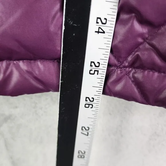 Womens Purple Ombre Free Country Quilted Down Jacket Full Zip Long Sleeve L