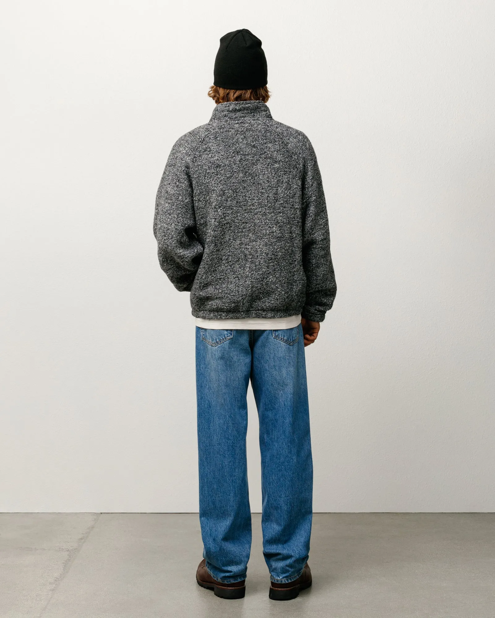 WOOL BLEND SHERPA MOCK NECK