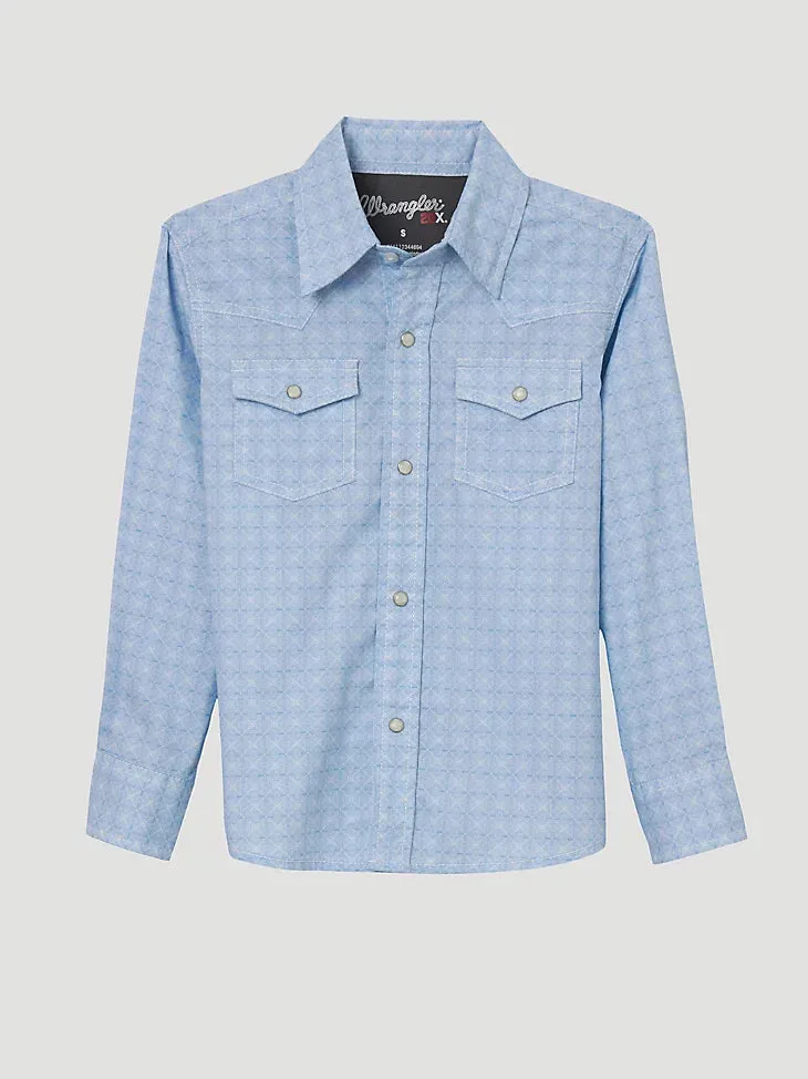 Wrangler Boys 20X Advanced Comfort Western Snap Print Shirt