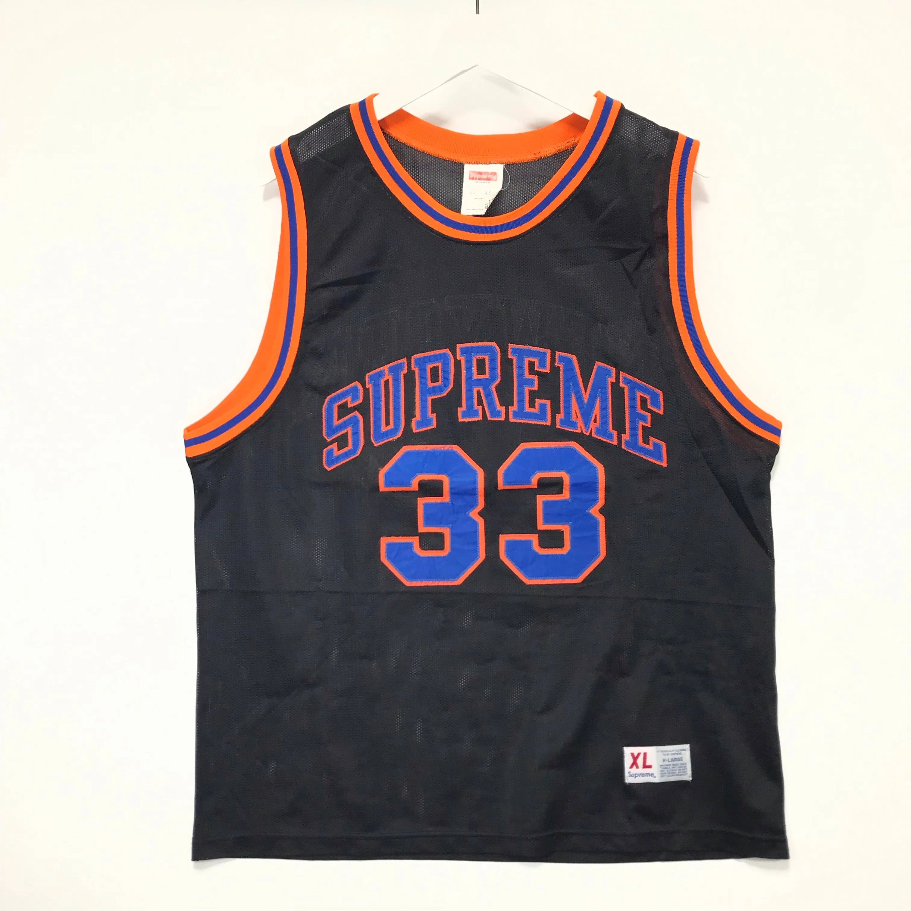 [XL] Supreme Vintage New York 'Knicks' Ewing Basketball Jersey Black