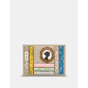 Yoshi Jane Austen Bookworm Slim Warm Grey Leather Card Holder