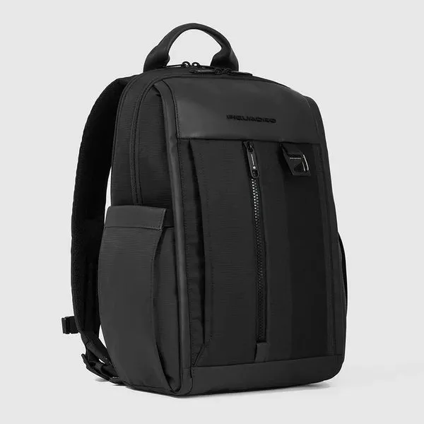 Zaino Piquadro Porta PC 14'' in Pelle e Tessuto Riciclato Steve Nero
