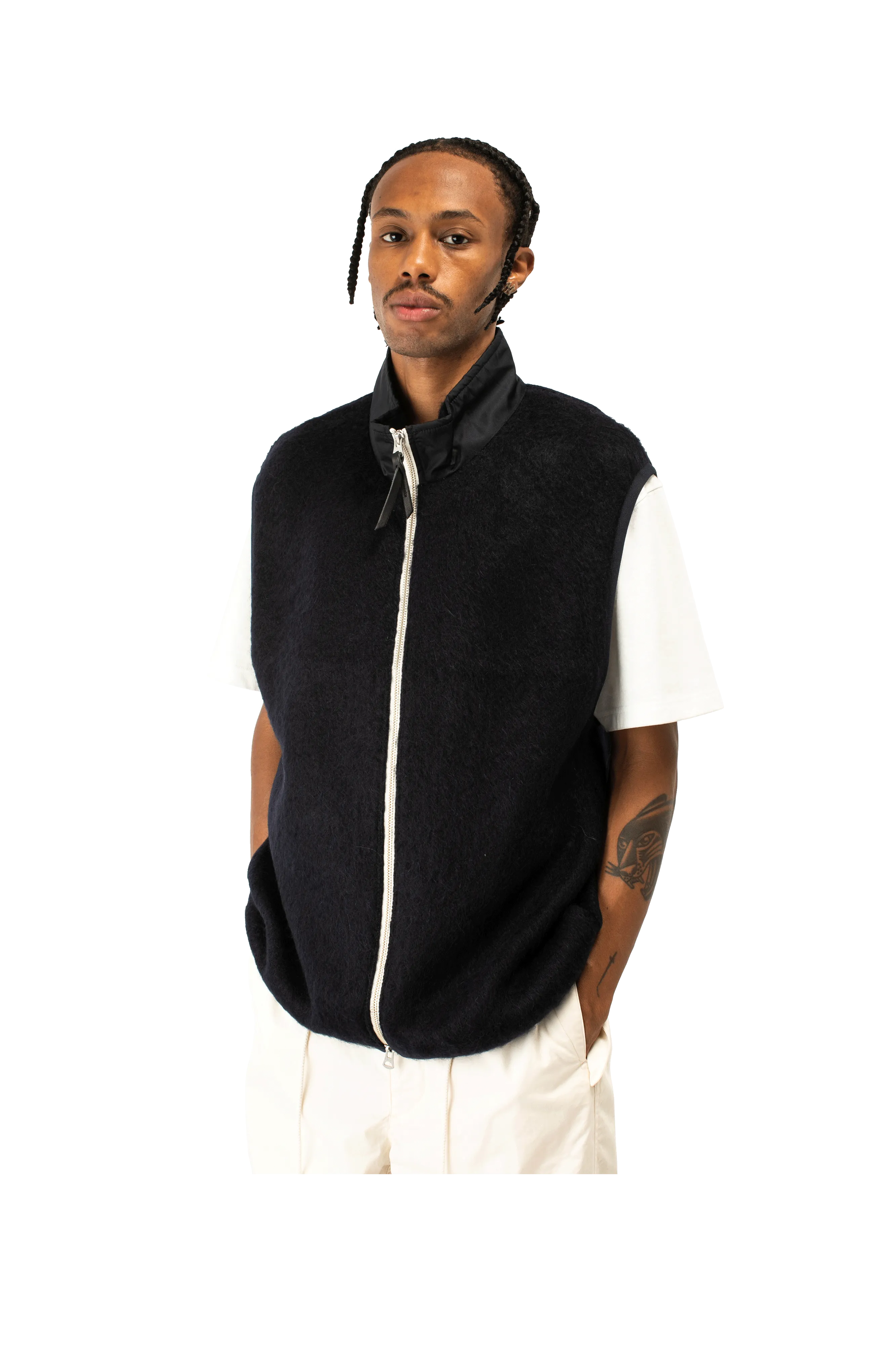 Zip-Up Mohair Vest