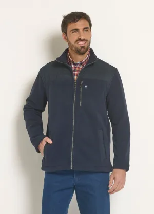 Zipped fleece jacket with shoulder inserts
