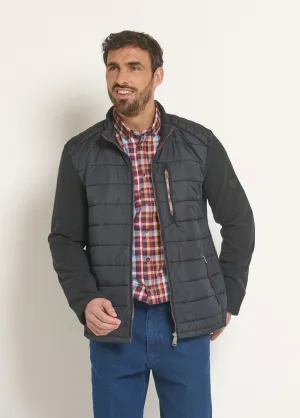 Zipped quilted jacket with fleece details